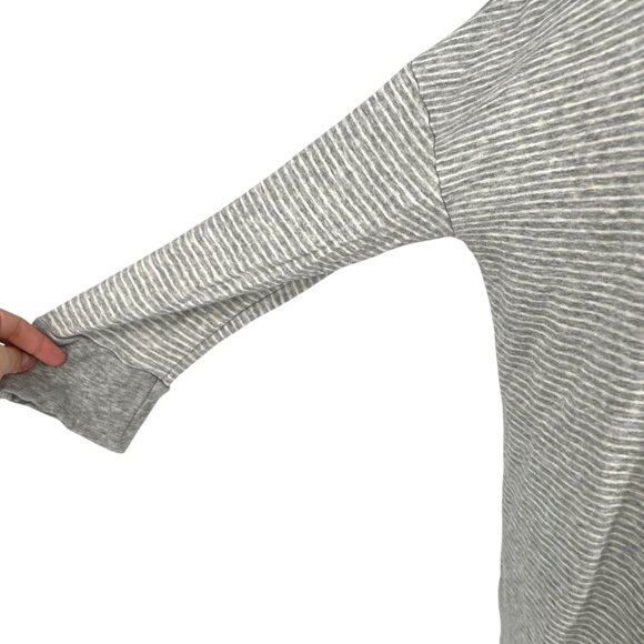 James Perse Striped Relaxed Fit Tunic Top Gray White Size XL 4 - Picture 6 of 10